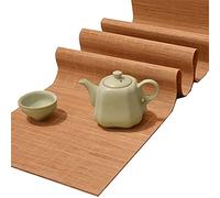 JLCP Japanese Style Bamboo Table Runner, Natural Bamboo Non-Slip Dinner And Kitchen Placemats Rectangular Hand Woven Tea Mats for Cafe, Tea House, Wedding,Holidays,30x280cm/11.8"x110.2"