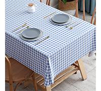 JLCP Nordic PVC Tablecloth,Gingham Tablecloths Oilcloth, PVC Plastic Table Cloth Wipeable Waterproof Oil-Proof Rectangular Table Cloth for Party,Kitchen,Dining Room,Picnic,Garden,1,140x180cm