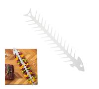 JLEivvi 1 Pcs Grill Stand Tool Unique Kabob Skewers Rack Barbecue Skewer Rack Stainless Steel Fishbone Shape Barbecue Holder for BBQ Grilling Accessories(11.8" L)