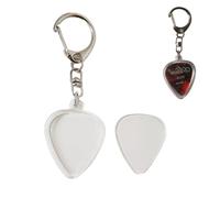 JLEivvi 1 PCS Guitar Pick Holder Keychain, Heart Shaped Clear Pick Case Box Storage for Daily Use and Performances