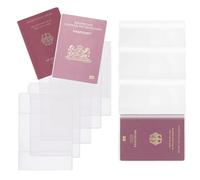 JLEivvi 12 Pcs PVC Transparent Passport Protective Covers, Cover UK/EU Passport Holder Protector Transparent,Standard Size Passports Passport Card ID Cover foe Men Women