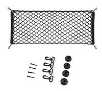 JLEivvi 1Set of 90 x 40cm Elastic Car Net Car Cargo Net Universal Luggage Net Nylon Car Storage Net Car Boot Storage Net with Hooks and Screws for Car, Luggage, SUV, Truck, Vans