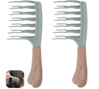 JLEivvi 2 Pcs Detangling Comb, Wide Tooth Hair Detangler with WaveTooth Design that Gently and Glides Through Tangles, Gentle On Scalp and Pain-Free, Green