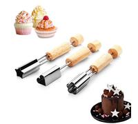 JLEivvi 3 PCS Cupcake Corer Professional Cupcake Filler Tool Cupcake Hole Cutter Stainless Steel Cake Digging Holes Device for DIY Baking Confectionery Muffin Cake Filling