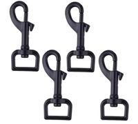 JLEivvi Rust-Proof Black 3/4'' Bolt Snap Hooks (4-Pack) - Industrial-Grade Steel, 360° Swivel Eye, Secure Trigger Clasp for Dog Leashes and Outdoor Gear