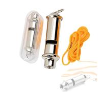 JLEivvi Whistle, 2 Pcs Metal Police Whistle with Lanyard Security Bobby Style Super Loud Emergency for Hike Climb Camp Outdoor, Silver