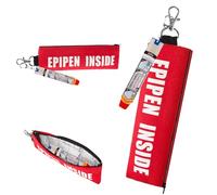 JLFDLLYYZQ 1 Pack Epipen Carrying Case, EpiPen Case with EpiPen Keychain and 1 Piece Widgets, Epipen Bag Red, Pack EpiPen Carry Case Insulated for Allergic Asthma and Diabetics