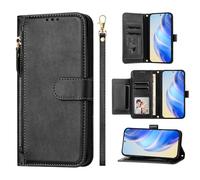 JLHYYXH Business Leather Case Compatible with Motorola Edge 50 Neo 5G Multiple Credit Card Slots Wallet Kickstand Shockproof Cover Phone Case-Black