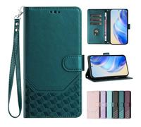 JLHYYXH RFID Blocking Magnetic Wallet Phone Case for Tecno Pova 6 Neo 5G, Shockproof Cover with 3 Credit Card Slots-Dark Green