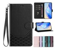 JLHYYXH RFID Blocking Magnetic Wallet Phone Case for Tecno Pova 7 Neo 4G, Shockproof Cover with 3 Credit Card Slots-Black