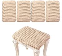 JLKC 1/2/4 Pack Stretch Rectangle Bar Stool Covers Elastic Vanity Stool Cover Chair Seat Slipcovers Counter Stool Covers Seat Cover For Living Room, Bedroom, Kitchen Washable (Color : A, Size : 4pcs)