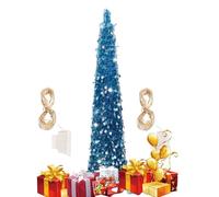 Jlkegfdf Artificial Christmas Tree - Sparkly Tree with Round Sequins LED Colorful Lights,5Ft Plants Decoration for Indoor Bedroom Desktop Porch Outside Halloween Decorating