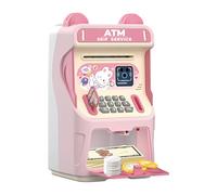 Jlkegfdf ATM Bank,with Music Facial Recognition Simulated Card Slot - ATM Machine Kids Safe Bank,for Cash Bill Coin Ages Over 3 Home Preschool Learning Birthday