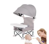Jlkegfdf Baby Folding Dining Chair | Toddler Portable Seat with Removable Tray | Folding Baby Chair with Canopy for Beach Lawn Home Camping Picnic Outdoor