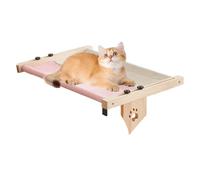 Jlkegfdf Cat Perch For Large Cats,Wooden Cat Windowsill Shelf - Adjustable Cat Windowsill Nest, Cat Hammock Seat With Cushioned Bed Cover For Sleeping, Playing, Climbing