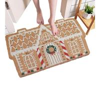 Jlkegfdf Christmas Welcome Mat Outdoor, Gingerbread House Doormat, Winter Tufted Rug,Non Slip Absorbent Floor Carpet For Porch Front Bathroom Indoor Outdoor
