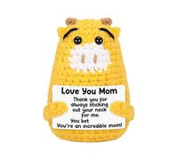 Jlkegfdf Crochet Positive Animals | Knitted Giraffe Bedroom Decor | Cute Emotional Crochet Animals with Positive Card for Kids Adults Coworker Colleague Friend Empolyer