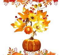 Jlkegfdf Fall Pumpkin with Lights,Battery Powered Harvest Thanksgiving Autumn Table Centerpiece | Light up Thanksgiving Table Centerpieces Pumpkin - for Wedding Housewarming Kitchen Office