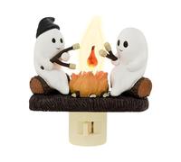 Jlkegfdf Ghost Campfire Flickering Night Light, Ghosts Campfire Flicker Flame Halloween Nightlight, LED Small Electric Fake Bonfire Night Light, Halloween Indoor Decoration