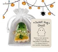 Jlkegfdf Halloween Pocket Cards, Cute Comfort Cards, Inspirational Keepsake Halloween Ghost Bat Crow Death God for Home Adults Kids Teens Graduates Colleagues Work Meetings Waiting Rooms