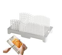 Jlkegfdf Homemade Bread Slicer, Sandwich Bread Slicer with Crumb Tray, Foldable Adjustable Width Slicing Guide Kitchen Gadgets, Baking Tools Loaf Cutting for Bagels Cakes Sandwiches