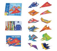 Jlkegfdf Paper Airplanes for Kids - Paper Craft Kit Colorful Paper Plane | Versatile Airplane Craft Paper Novel Airplane Toys for Children Boys Girls