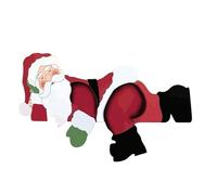 Jlkegfdf Santa Claus Fence Decoration | Over The Fence Christmas Decorations - Fade-Resistant Waterproof Ornament for Commercial Lawn Terrace Garden Pathway Driveway Porch Park Yard