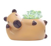 Jlkegfdf Small Capybara Flower Pot Resin Planter Pot Practical Centerpiece Portable Animal Flowerpot Resin Planter Pot Tabletop Decorative For, Lie Prone
