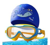 Jlkegfdf Swimming Goggles - Swim Hat - Adjustable Waterproof Anti-fog Goggles Youth Training Swimming Cap for Pool Snorkeling Kids Toddler