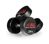 JLL Anti Rip Rubber Dumbbells, Water Resistant PU Dumbbells, Fix Weight Fitneess,4-40KG Pairs for Gym Training(2x28kg)
