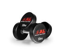 JLL Anti Rip Rubber Dumbbells, Water Resistant PU Dumbbells, Fix Weight Fitneess,4-41KG Pairs for Gym Training(2x10kg)