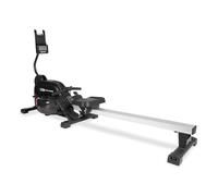 JLL Aqua 1 Home Rowing Machine with Water & Elastic Dual Resistance, 11 Readout LCD Monitor, 150 KG Max User Weight & Upright Storage - Black