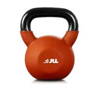 JLL Cast Iron Kettlebell for Resistance Training, Available in 4kg/8kg/12kg | Wide Textured Grip, Color-Coded Neoprene Coating, Flat Anti-Roll Base, Easy to Clean, Built to Last