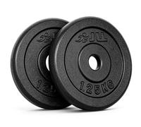JLL Cast Iron Weight Plates 1 Inch for Home Gym Strength Training | 1.25kg/2.5kg Pair, Clear Weight Marking, Standard Fit, Rust-Resistant Matte Finish, Non-Slip Free Weights, Heavy-Duty Design