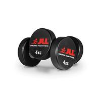 JLL PU Dumbbell, Commercial Grade Round Dumbbells, Hand Weights Pair Ideal for Strength Training at Home or Gym -2x4kg