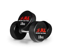 JLL PU Dumbbell, Commercial Grade Round Dumbbells, Hand Weights Pair Ideal for Strength Training at Home or Gym -2x18kg