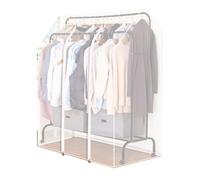 JLLEIZYZ Garment Rack Covers, Cover for Clothes Racks with Metal Zipper, Suitable for High and Low Double Pole Clothes Drying Rack Only(White,130x75x150cm) x30x59in