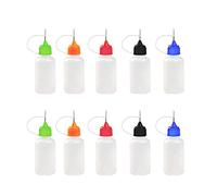 JLM-0438000 10pcs Empty Plastic Squeezable Liquid Dropper Filling Bottles, Needle Tip Applicator Glue Bottle DIY Quilling Tool Precision Bottle color is random (10ml 10pcs)