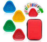 JLNGTHONG 5 Pcs Playing Card Storage Set, Playing Card Holder Set, Playing Card Holder, Durable Plastic Triangle Standing Card Games Holder for Party with Friend, Family Reunion