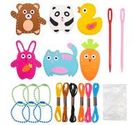 JLNGTHONG Sewing Kit for Kids Age 5 6 7 8 9 Cute Animal Felt Sewing Craft Kit, Fun Sewing DIY Craft Ornaments,Kids Educational Sewing Toys for Beginner Children Learn to Sew