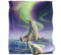 Jlo Polar Bear Aurora Northern Lights Silky Touch Super Soft Throw Blanket 152 X 127 cm