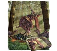 Jlo T-Rex and Raptor Dinosaur Fight Silky Touch Super Soft Throw Blanket 152 X 127 cm