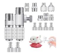 Jlobnyiun Airbrush Adapter Set, Airbrush Hose Adapter | 15 Pieces Disconnect from Adapter Kit - Copper Disconnect Coupling, Air Brush Replacement Parts for Modeling, Painting,