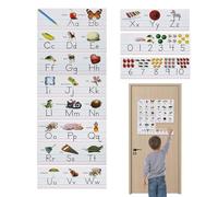 Jlobnyiun Alphabet Preschool Board Set - Wall Decorations with Alphabet Line and Numbers, Educational Decorations Poster Learning Educational Material for Kindergarten School Children Area