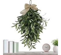 Jlobnyiun Artificial Olive Swag - Teardrop Holiday Ornament, Decorative Bow, Seasonal Holiday Decor Accent | 60cm Green Olive Garland Wreath, Perfect for Wedding, Birthday Party, Festival Decorations