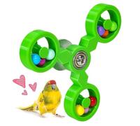 Jlobnyiun Bird Toy - Rotating Windmill & Interactive Chew Toy | Intelligent Parrot Toy for Macaw Cockatiel & Budgies | Bird Accessories for Stimulation Yellow, 1 S