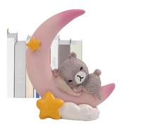 Jlobnyiun Bring to Sleep on Moon Cake Topper, Cute Cake Toppers | Desk Decorative Sculpture,Decorative Table Ornament, Cake Decoration Moon Bear Sculpture