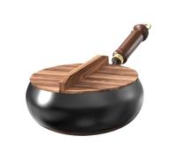 Jlobnyiun Cast Iron Pot, Induction Iron Skillet With Lid And Spatula, Flat Bottom Pan With Lid And Spatula, Chinese For Electric Cookers And All Stoves