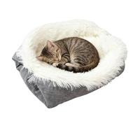 Jlobnyiun Cat Nest Bed - Self-Warming Plush Pet Cushion, Washable Indoor Sleeping Pad, Comfort Lounger, Soft Feline Resting Accessory | Winter Travel Shelter for Window Desk Chair Couch Room