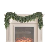 Jlobnyiun Christmas Cedar Garland - Realistic Green Garland for Front Door - Festive Ornament for Indoor Outdoor Garden Fireplace Coat